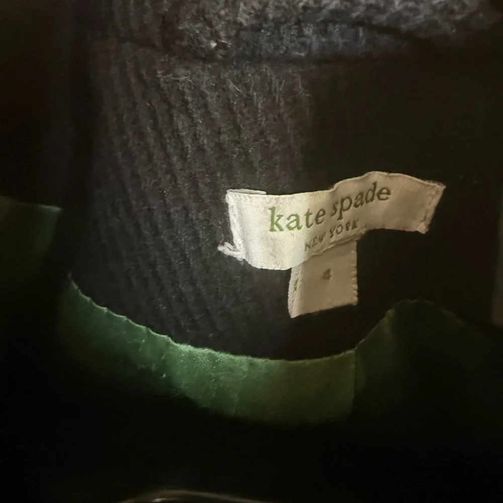 Kate Spade Black Double-Breasted Pea Coat